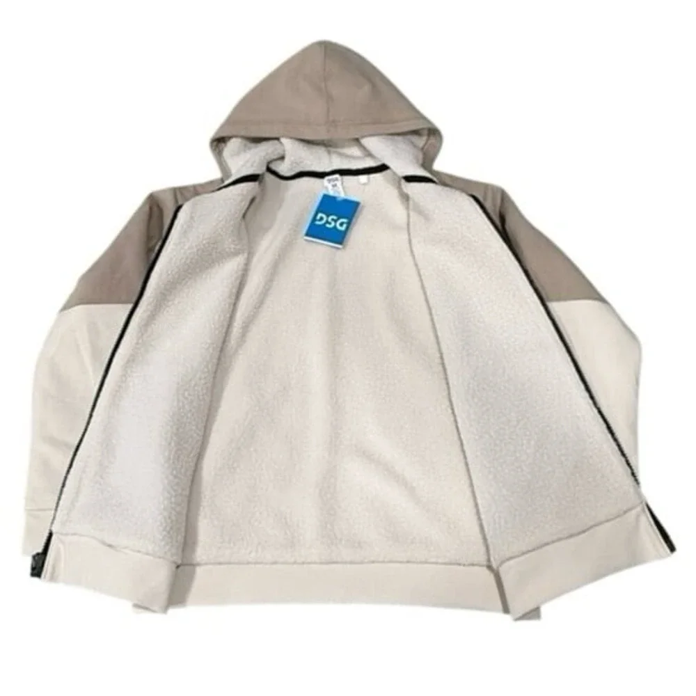 DSG Sport Fleece Sherpa Jacket‎ Large (14/16) Khaki/Light Sand NWT